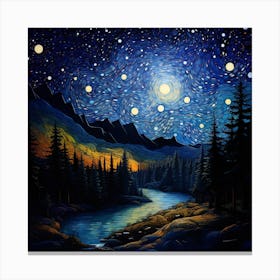 Night In The Mountains 3 Canvas Print