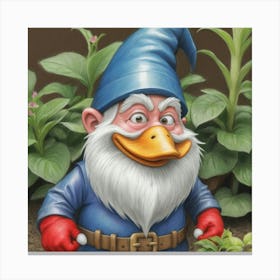 Gnome In The Garden 3 Canvas Print