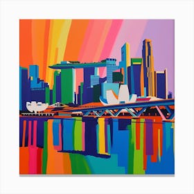 Abstract Travel Collection Singapore 2 Canvas Print