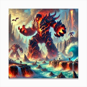 A Scene Depicting The Abyssal Behemoths Of The Aby Canvas Print