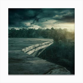 Cliff Overlooking A Forest Canvas Print