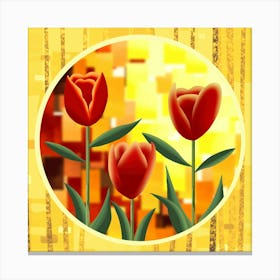 Tulips-circle Canvas Print