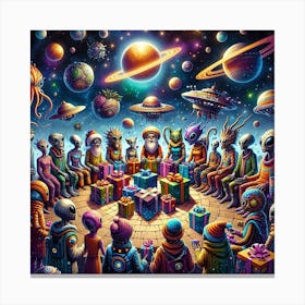 Christmas In Space Canvas Print