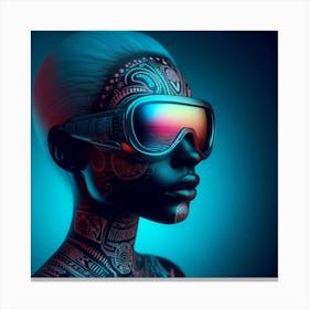 Futuristic Woman With Goggles 1 Canvas Print