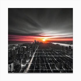 Sunset Over Chicago 9 Canvas Print