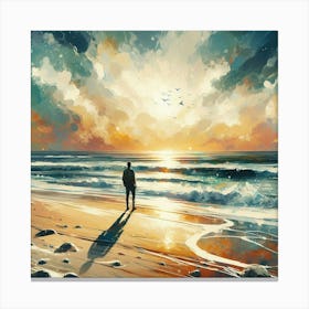 Sunset On The Beach 1 Canvas Print