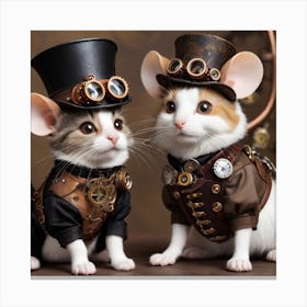 Steampunk Mice Canvas Print