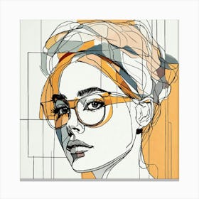 Portrait Of A Woman With Glasses Canvas Print