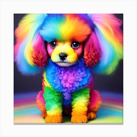 Rainbow Poodle Canvas Print