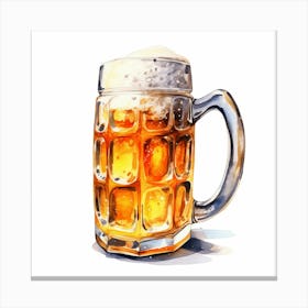 Watercolor Beer Mug Canvas Print