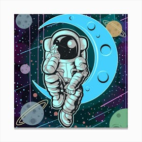 Astronaut In Space Canvas Print