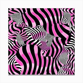 Pink Zebra Stripes Canvas Print