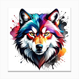 Colorful Wolf Head 1 Canvas Print