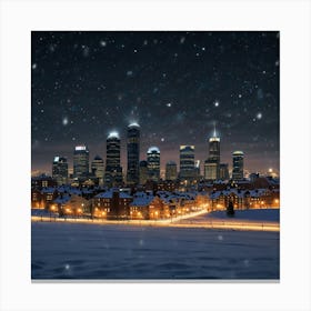 Cityscape At Night Canvas Print