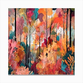 Watercolor Autumn Forest Canvas Print