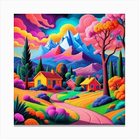 Colorful Landscape Painting 2 Canvas Print