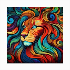 Colorful Lion 1 Canvas Print