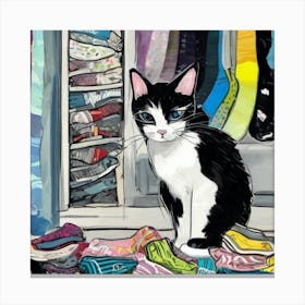 Sock Cat Canvas Print