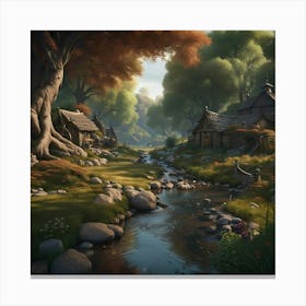 By The Stream Canvas Print