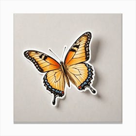 Butterfly Sticker Canvas Print