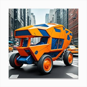 Futuristic All Terrain Vehicle Cubism Style Canvas Print