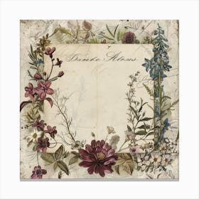 Vintage Floral Frame Canvas Print