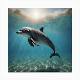 Dolphin In The Ocean Canvas Print