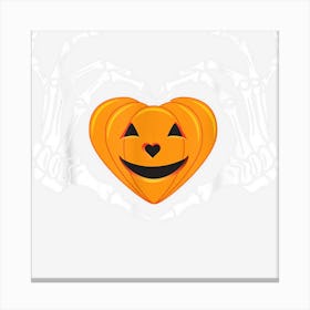 Skeleton Hand Heart Pumpkin Costume Funny Halloween Canvas Print