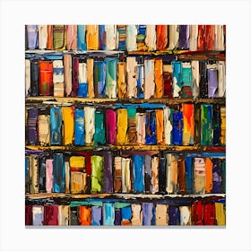 Books On Bookshelf Canvas Print