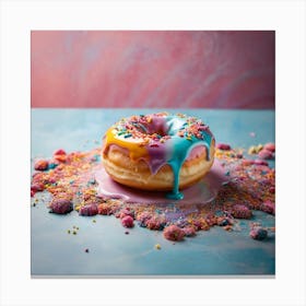 Donut With Sprinkles Canvas Print