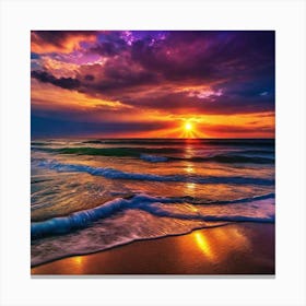 Sunset On The Beach 291 Canvas Print