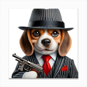 OGB~ Original Ganster Beagle In A Suit~Reimagined 2 Canvas Print