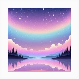 Sky With Twinkling Stars In Pastel Colors Square Composition 263 Canvas Print