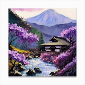 Japan Japanese House Typical Nature Landscape Canvas Print