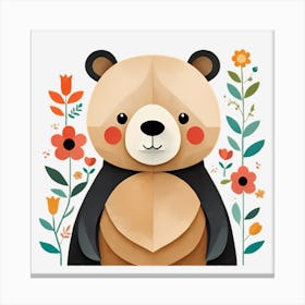 Baby Bear Woodland Animal Nursery Decor (14) Canvas Print