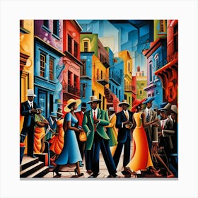 People On The Street Canvas Print