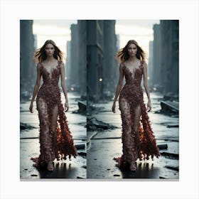 Woman In A Dress Canvas Print