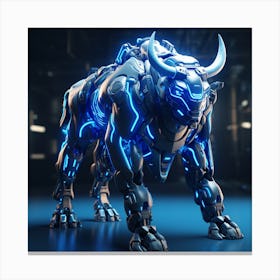 Futuristic Bull Canvas Print