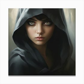 Dark Hooded Girl Canvas Print