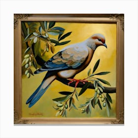 Dove Holding Olive Branch (2) Canvas Print