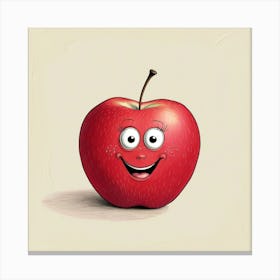 Red Apple Illustration Canvas Print