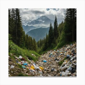 Trash In The Mountains Canvas Print