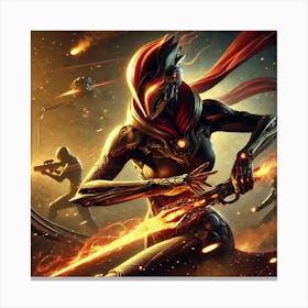 A Highly Detailed Science Fiction Illustration Of Vexis Flame Blade Canvas Print