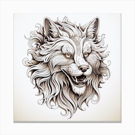 Wolf Head Tattoo 1 Canvas Print