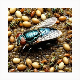 Flies And Insects Canvas Print