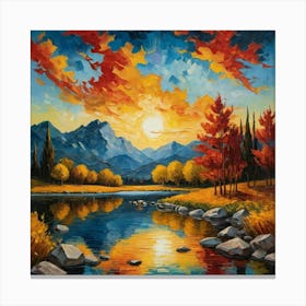 Sunset By The River 2 Canvas Print