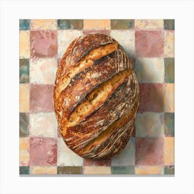 Rustic Bread Pastel Checkerboard 3 Canvas Print