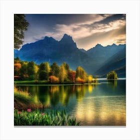 Lake In The Mountains 38 Canvas Print