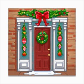 Christmas Door 32 Canvas Print