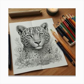 Leopard Drawing Canvas Print